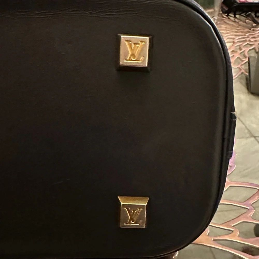 Louis Vuitton Alma Long Tan and Navy Monogram Satchel - Picture 5 of 14